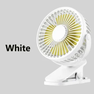 P8 USB Small Handheld Rechargeable Clip Fan – White Color