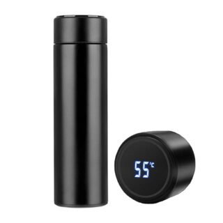 Modern Style Hot & Cold Flask With Led Temperature Monitor – Black Color